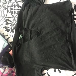 Short sleeve black crop top